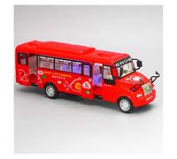 Classique Die Cast Modèle 1 32 Alliage Tourisme Bus Modèle Son Et Lumière Moulé sous Pression en Métal Émulation Ville Bus Enfant Jouet Cadeaux Miniature De Collection(Rouge)