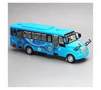 Classique Die Cast Modèle 1 32 Alliage Tourisme Bus Modèle Son Et Lumière Moulé sous Pression en Métal Émulation Ville Bus Enfant Jouet Cadeaux Miniature De Collection(Bleu)