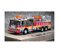 Classique Die Cast Modèle 1:50 pour Le Service D'incendie Ferrara Camion De Pompiers À Échelle Montée À L'arrière Modèle 911 Édition Commémorative Miniature De Collection
