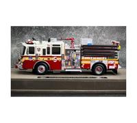 Classique Die Cast Modèle 1:50 pour Le Service D'incendie Queens N° 80 Camion Pompiers Modèle Rouge Collection Modèle E Voiture Décoration Miniature De Collection