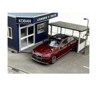 Classique Die Cast Modèle 1:64 pour BMW I7 XDrive60 Aventurin #952 Ornements en Métal Rouge Modèle De Voiture en Alliage Miniature De Collection
