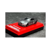 Classique Die Cast Modèle 1:64 pour Nissan Skyline GT-R Peut Illuminer Les Ornements De Scène De Collection en Alliage Argenté Miniature De Collection