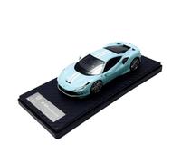 Classique Die Cast Modèle Ferrari F8 Tributo Modèle Réduit Voiture en Résine À L'échelle 1/43 Souvenir Classique pour Adulte Collection Statique Miniature De Collection(Blue 2)