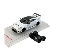 Classique Die Cast Modèle Modèle De Voiture en Alliage Blanc À Carrosserie Large pour Nissan GTR R35 35GT-RR LB Échelle 1:64 Décoration De Bureau Miniature De Collection