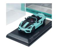 Classique Die Cast Modèle Modèle De Voiture en Alliage pour Porsche 718 Spyder RS Ornement Métallique Statique Décapotable Échelle 1:64 Miniature De Collection(Green)