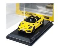 Classique Die Cast Modèle Modèle De Voiture en Alliage pour Porsche 718 Spyder RS Ornement Métallique Statique Décapotable Échelle 1:64 Miniature De Collection(Yellow)