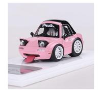 Classique Die Cast Modèle Modèle De Voiture en Résine pour Mazda MX5 NA1 Miata Q Version 1:64 Ornements De Collection Miniature De Collection(Pink)