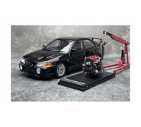 Classique Die Cast Modèle Modèle De Voiture Entièrement Ouverte en Alliage Rouge/Noir pour Mitsubishi Evo 4e Génération Lancer IV Evolution 1/18 Miniature De Collection(Black)