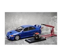 Classique Die Cast Modèle Modèle De Voiture Entièrement Ouverte en Alliage Rouge/Noir pour Mitsubishi Evo 4e Génération Lancer IV Evolution 1/18 Miniature De Collection(Blue)