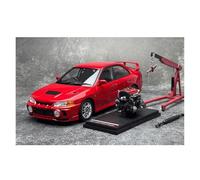 Classique Die Cast Modèle Modèle De Voiture Entièrement Ouverte en Alliage Rouge/Noir pour Mitsubishi Evo 4e Génération Lancer IV Evolution 1/18 Miniature De Collection(Red)