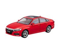 Classique Die Cast Modèle Modèle De Voiture Honda Accord en Alliage À L'échelle 1:24 avec Son Et Lumière Ornements À Petite Échelle Miniature De Collection(Red)