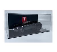 Classique Die Cast Modèle Modèle De Voiture Tesla Ya 1:24 Simulation Alliage Ornements Jouet Collection pour Adultes Affichage De Scène De Garage Collection nostalgique(Black)