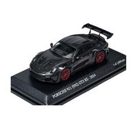 Classique Die Cast Modèle Modèle Réduit De Voiture en Alliage À L'échelle 1:64 pour Porsche 911 (992) GT3 RS 2024 Roues Gris Foncé Et Rouges Miniature De Collection
