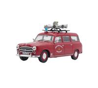 Classique Die Cast Modèle Modèle Réduit De Voiture en Alliage pour Peugeot 403 Break Camion De Pompiers Ambulance Rouge Échelle 1:43 Miniature De Collection