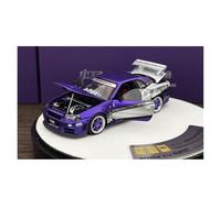 Classique Die Cast Modèle Modèle Réduit De Voiture Moulé sous Pression Violet Nissan GTR R34 Édition Spéciale 2025 Échelle 1:64 Miniature De Collection