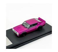 Classique Die Cast Modèle Modèle Voiture en Alliage pour Nissan Skyline GTR 2e Génération KPGC110 Échelle 1:64 Jouet en Métal Décoration Loisirs Miniature De Collection(Rose Red)