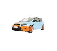 Classique Die Cast Modèle Modèle Voiture en Résine À L'échelle 1:18 pour Ford Focus MK2 RS 2010 Bleu Gulf Et Rayures Orange Souvenir pour Adulte Miniature De Collection