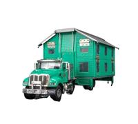 Classique Die Cast Modèle Modèle Voiture Jouet Alliage Véhicule D'ingénierie Camping-Car Voiture Voyage Modifiée Pliable Et Déformée Échelle 1:50 Miniature De Collection(Green)