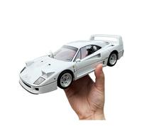 Classique Die Cast Modèle Modèle Voiture Sport Ferrari F40 en Alliage Moulé Vert/Blanc À L'échelle 1:18 Porte Complète Idéal pour Les Collections Miniature De Collection(White)