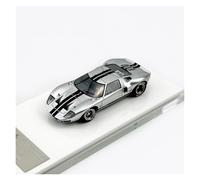 Classique Die Cast Modèle Présentoir Collection Résine Bleue pour Voiture Course Ford GT40 MK1 À L'échelle 1:64 pour Modèle Réduit Voiture Loisir Miniature De Collection(Silver)