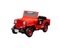 Classique Die Cast Modèle Voiture De Police Miniature en Alliage Moulé sous Pression Échelle 1:43 pour Jeep Willys Fire Patrol Modèle Rouge Miniature De Collection
