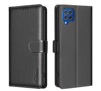 Classique Etui Pour Samsung Galaxy A12 Housse Portefeuille PU Cuir Etui Housse Noir