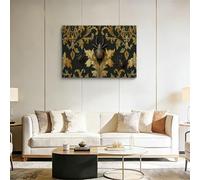 Classique Impression sur Toile avec Cadre - Tableau Décoration Murale Animaux Araignées Motifs Floraux Damassés pour Salon, Chambre, Cuisine et Bureau, Affiche Durable et Moderne 100 x 75 cm