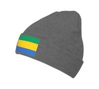 Classique Imprimé Gabon Drapeau Bonnet Chaud Tricoté sans Bords Repliable Unisexe Neutre Décontracté sans Bords Élastique Toutes Saisons Anti Vent Pliable Running Ski Style Décontracté