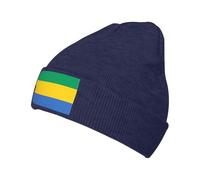 Classique Imprimé Gabon Drapeau Bonnet Chaud Tricoté sans Bords Repliable Unisexe Neutre Décontracté sans Bords Élastique Toutes Saisons Anti Vent Pliable Running Ski Style Décontracté