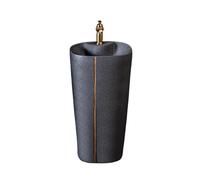 Classique Lavabo sur pied intégré for salle de bain, lavabo autoportant en céramique avec robinet et kit de vidange Pratique
