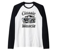 Classique Muscle Car Hotrod Cartoon Manche Raglan