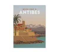 Classique Puzzle Adulte 1000 Pièces Paysage Puzzle en Bois，Antibes France，DIY Objets De Collection Décoration De La Maison Moderne（75x50cm）-BM43