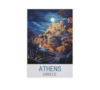 Classique Puzzle Adulte 1000 Pièces Paysage Puzzle en Bois，Athènes Grèce，DIY Objets De Collection Décoration De La Maison Moderne（75x50cm）-FP44