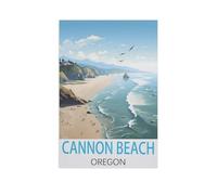 Classique Puzzle Adulte 1000 Pièces Paysage Puzzle en Bois,Cannon Beach Oregon,DIY Objets De Collection Décoration De La Maison Moderne(75x50cm)-FQ44