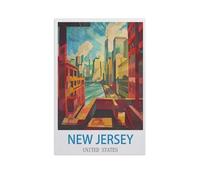 Classique Puzzle Adulte 1000 Pièces Paysage Puzzle en Bois，New Jersey, États-Unis，DIY Objets De Collection Décoration De La Maison Moderne（75x50cm）-GB24