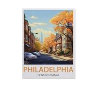 Classique Puzzle Adulte 1000 Pièces Paysage Puzzle en Bois，Philadelphie, Pennsylvanie，DIY Objets De Collection Décoration De La Maison Moderne（75x50cm）-V88