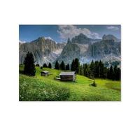Classique Puzzle Adulte 1000 Pièces Paysage Puzzle en Bois,Val di Mesdi - Gröden,DIY Cadeaux De Noël Décor À La Maison(75x50cm)-AP63
