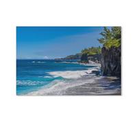 Classique Puzzle Adulte 1000 Pièces Paysage Puzzle en Papier，Beauté Naturelle,mer,Océan Indien,Ile de la Réunion，DIY Objets De Collection Décoration De La Maison Moderne（38x26cm）-G8