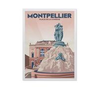 Classique Puzzle Adulte 1000 Pièces Paysage Puzzle en Papier，Montpellier en France, Place de la comédie，DIY Objets De Collection Décoration De La Maison Moderne（50x70cm）-BO83