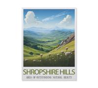 Classique Puzzle Adulte 1000 Pièces Paysage Puzzle en Papier,Shropshire Hills Zone de Beauté Naturelle Exceptionnelle,DIY Cadeaux De Noël Décor À La Maison(50x70cm)-FI79