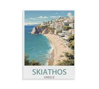 Classique Puzzle Adulte 1000 Pièces Paysage Puzzle en Papier,Skiathos Grèce,DIY Objets De Collection Décoration De La Maison Moderne(50x70cm)-N88