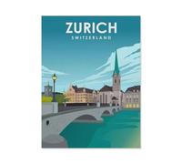 Classique Puzzle Adulte 1000 Pièces Paysage Puzzle en Papier,Zurich Suisse,DIY Objets De Collection Décoration De La Maison Moderne(50x70cm)-AS63