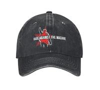 Classique Rages Contre Les Machines Casquettes De Baseball Denim En Détresse Lavé RATM Band Snapback Cap Unisexe Voyage en plein air Ajustement ajusté Chapeau Essentiel pour l’automne et l’été