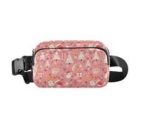 Classique Reggae Color Music Sac banane élégant pour homme et femme pour voyage, vacances, course à pied, Joli personnage de dessin animé et éléments de Noël Rose, 1 Size