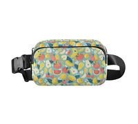 Classique Reggae Color Music Sac banane élégant pour homme et femme pour voyage, vacances, course à pied, Fruits mignons, bananes, pommes, poires, style scandinave, 1 Size