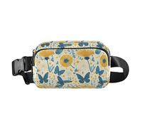 Classique Reggae Color Music Sac banane élégant pour homme et femme pour voyage, vacances, course à pied, Papillons Motif pissenlits Papillons Doré, 1 Size