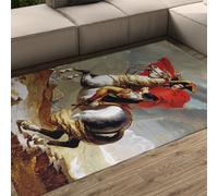 Classique Tapis 120x150 pour Le Salon Chambre Napoléon Vintage à Cheval carpette lavables sur Grand Descente de lit Salle Manger Bureau Fausse Laine antidérapante d intérieur Fin Les