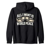 Classique Vintage All I Want is World Peace Motivational Love Sweat à Capuche