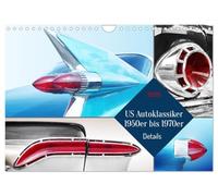 Classiques automobiles américaines des années 1950 à 1970 Détails, Version française (Calendrier mural 2026 DIN A4 portrait), Calendrier CALVENDO mensuel
