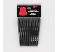 Classmate Hook- Lot de 10 stylos à bille noirs | Écriture lisse et rapide | Griper unique pour le confort d'écriture | Design attrayant pour garçons et filles | Papeterie scolaire et bureau